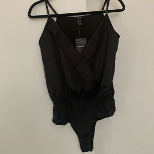 Black Satin Bodysuit